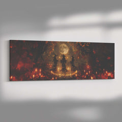 Enchanted Witches' Coven Canvas – Mystical Panoramic Halloween Décor