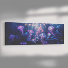 Ethereal Jellyfish Underwater Panoramic Canvas Art for Your Home Decor