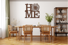 HOME Metal Sign with Sunflower Accent